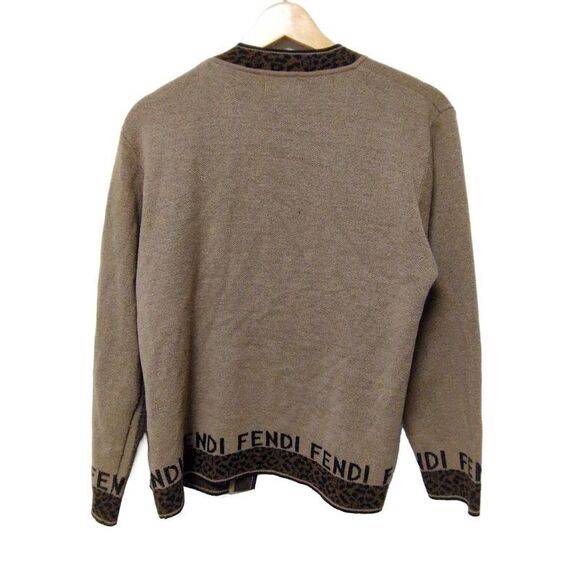 Fendi Cardigan Women's - Beige X Dark Brown X Black Long Sleeve - Picture 2 of 6